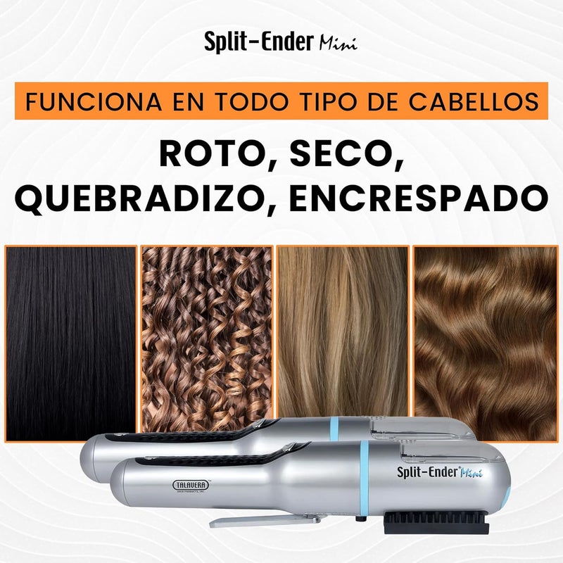 Split ender Mini Cordless Split End Hair Trimmer for Dry, Damaged, Brittle, or Frizzy Hair - Battery Operated Clipper for Straight and Curly Hair - Blue - Image 4